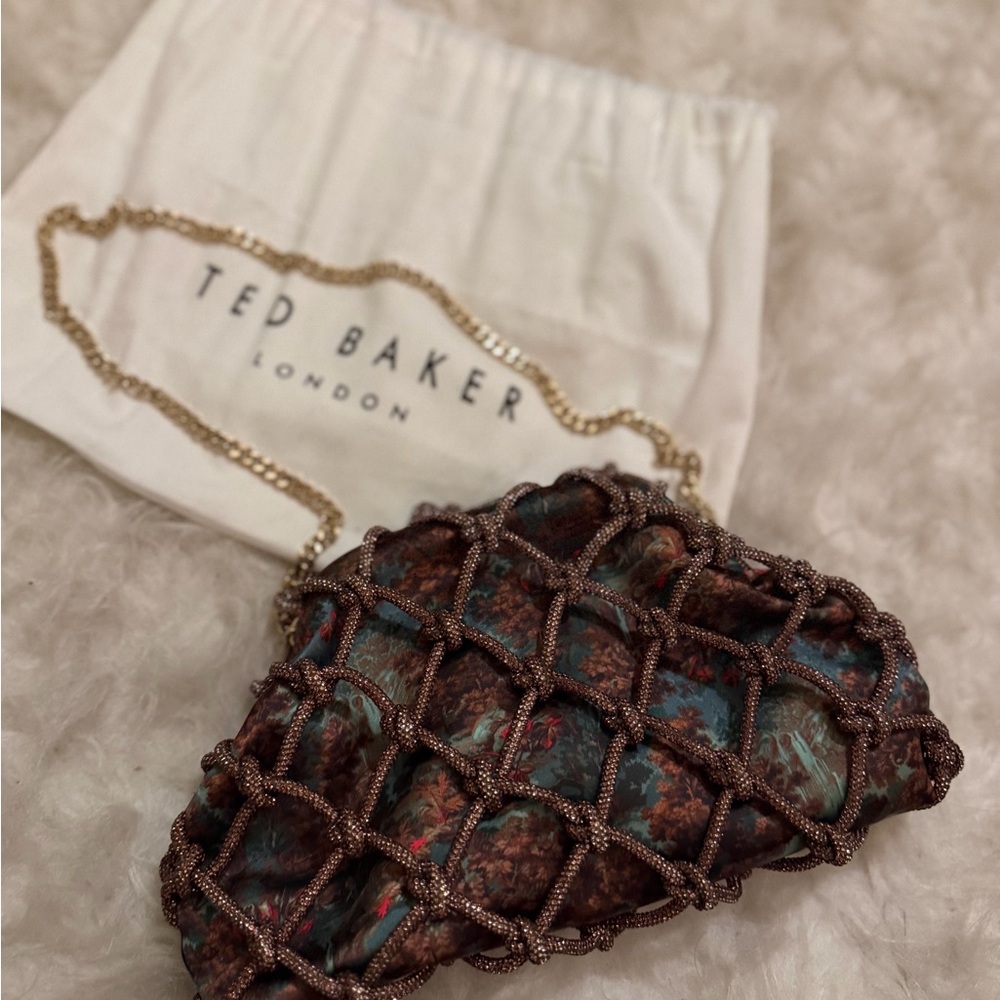 Ted Baker Elegant Brown and Blue Clutch
